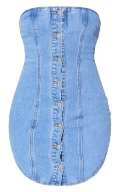 Robe Courte En Jean Bleu Vif à Ourlet Incurvé Et Boutons -Zeze Vetements Magasin 02f7236f574cfac2e914d2f4870104863308b502 cnc9810 5