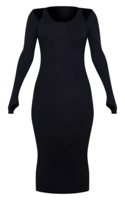 Robe Mi-longue En Jersey Noir à Bretelles Et Manches Longues -Zeze Vetements Magasin 05b4107598357c8bfae0c81ea4f818914ef99b74 cnd4102 5