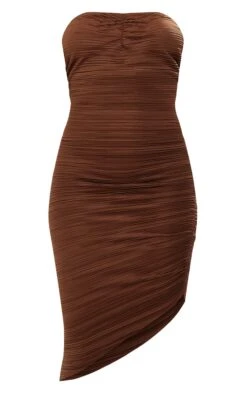 Robe Mi-longue Asymétrique Plissée Marron Chocolat -Zeze Vetements Magasin 0696135ed9d053746986b1433bfd84e8dc1b4910 cnc9998 5