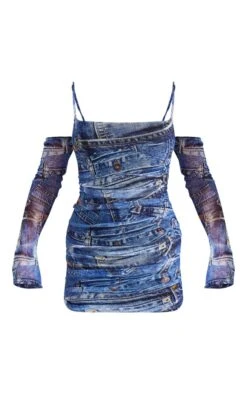 Robe Moulante En Mesh Bleu Imprimé Jean à épaules Dénudées -Zeze Vetements Magasin 0732b57828d7f9e2cf9121fc3a94a073432fbeb5 cnb9196 5