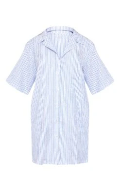Robe Chemise Texturée Rayée Bleue à Manches Courtes Et Poche 11 Robe Chemise Texturée Rayée Bleue à Manches Courtes Et Poche -Zeze Vetements Magasin 08b560d9d2f9389f66d9fd0e92231799ddd919d7 cne8552 5