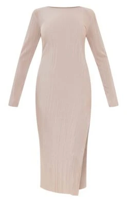 Robe Mi-longue Plissée Crème à Manches Longues Et Fente -Zeze Vetements Magasin 09ae7acd55c388df292667ef54ae95f4d2ace8ba cnd2179 5