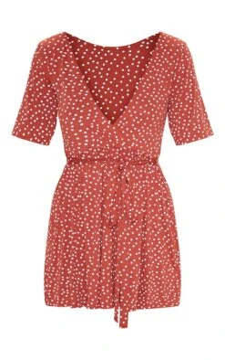 Robe Cache-coeur Terracotta Imprimé Pois à Volants -Zeze Vetements Magasin 09ddd192f7903a7090a6540678a3d8552aa78575 cmc7132 3
