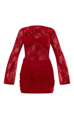 Robe Moulante En Dentelle Transparente Rouge à Fronces Et Armatures -Zeze Vetements Magasin 0a4a01d19d24f64a403feedb640c152ae569a92b cnc7710 5