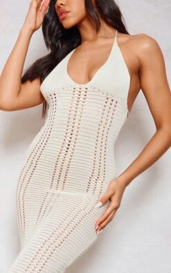 Robe Mi-longue En Maille Crochet Crème -Zeze Vetements Magasin 0ac4fc9f6b2663482a1a2c28c15634a555fd1b36 cnc8736 4