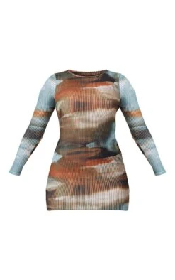Robe Moulante En Jersey Texturé Multicolore Imprimé Abstrait à Manches Longues -Zeze Vetements Magasin 0da4136620080169af8db961841c82b2e87d50f7 cnd5813 5