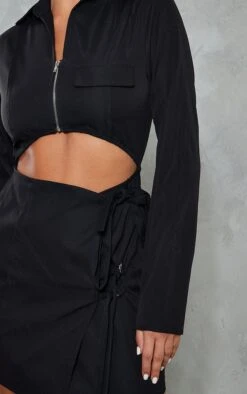 Robe Moulante Noire Tissée Découpée à Jupe Nouée -Zeze Vetements Magasin 0de73858aac133d8e099b195d02ee3238fcfe407 cnb3579 4