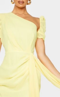 Robe Moulante Asymétrique En Mousseline De Soie Jaune Citron Détail Drapé -Zeze Vetements Magasin 109f985841ad3314094cd306866501b7855bb9da cmr7637 5