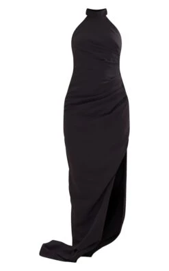 Robe Longue Drapée Noire à Col Montant -Zeze Vetements Magasin 10f71ccf9cd240a268898d33d71e6abc8ba65b2a cnd9181 5
