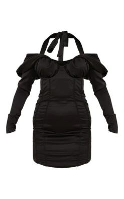 Label PLT Robe Moulante Structurée Noire Satinée Drapée à Col Bardot -Zeze Vetements Magasin 1127a608175366d162e80934a9e4a2d88c8450c1 cnd1249 5