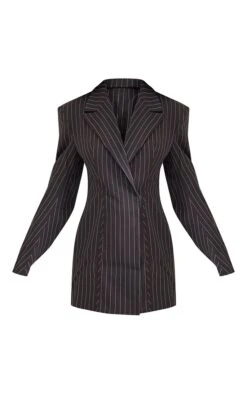 Robe Blazer Structurée Tissée Noire à Fines Rayures Et Taille Cintrée -Zeze Vetements Magasin 11aa9b0a2c22aa87640871cd33604579ae4d5285 cmz8326 5