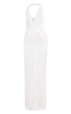 Robe Longue Satinée Blanche Torsadée à Décolleté Et Dos Nu -Zeze Vetements Magasin 11c21447733678bc561d931cacf8fd8eaa6f601b cnd9182 5
