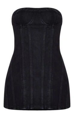 Mini Robe En Jean Délavé Noir à Coutures Apparentes -Zeze Vetements Magasin 138e50b3109b7c09cb64ac4adebd84ff68e7286a cnb1720 5