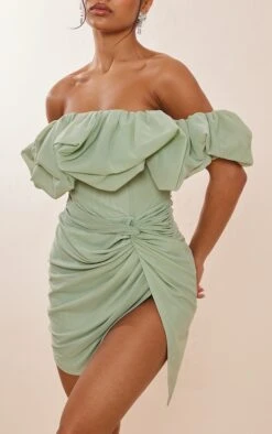 Robe Moulante Bouffante En Mesh Vert Sauge à Corset -Zeze Vetements Magasin 14a1a57848036faca5ca71c969bd89923dd50766 cnc9991 4