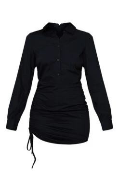 Robe Chemise Ajustée Noire Froncée Sur Le Côté -Zeze Vetements Magasin 1512dba2f8c7ccdd3c7413f355165f9d6bb36bd4 cmt6176 6