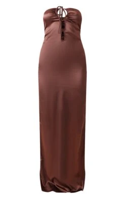Robe Longue Satinée Chocolat à Dos Nu Et Découpes -Zeze Vetements Magasin 1654a3163268a8db879031b52a52449e9f2b2a73 cnd0613 5