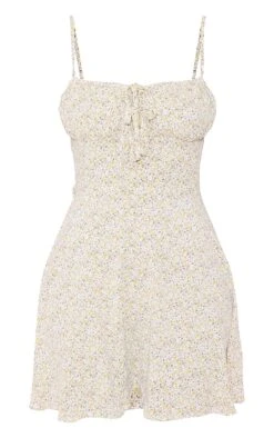 Robe Droite Orange Imprimé Petites Fleurs à Bretelles Et Devant Noué -Zeze Vetements Magasin 19a7ada40afcd5bb4c5cb83ae806d5c974026427 cmw6471 6