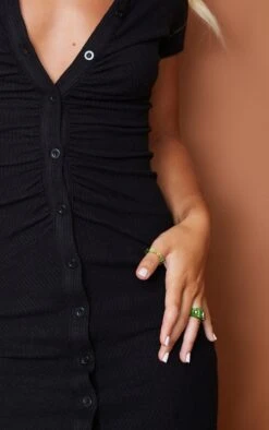 Robe Chemise Côtelée Noire Effet Froncé à Manches Courtes -Zeze Vetements Magasin 19e3b3df2acc86946a89147a52a08f7cfb8db0a6 cmu4805 5