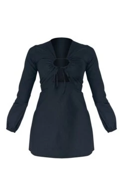 Robe Droite Noire En Stretch Tissé Froncée à Découpes -Zeze Vetements Magasin 1b50d673fd26ab723df8bd62a72a5aaa9286604d cna6839 5