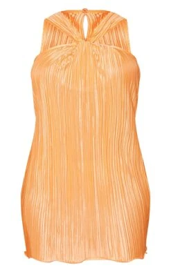 Robe Droite Plissée Orange Sans Manches à Col Torsadé -Zeze Vetements Magasin 2149047d24d006f2d9d2d3a5bc2d14fffbc4ce94 cmy7168 6