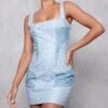 Robe Moulante En Similicuir Bleu à Parties Contrastantes -Zeze Vetements Magasin 2155e34ad5756bc5ad8ecbc9429c010b5ad71974 cnc8303 1