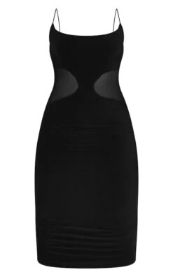 Robe Mi-longue Noire à Bretelles Et Taille En Mesh -Zeze Vetements Magasin 21850361e344375a3bf44e3c3952ec7e35176217 cmz6266 6