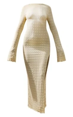 Logic Robe Longue Texturée En Mesh Crème à Dos Nu Arrondi Et Manches Flare -Zeze Vetements Magasin 2335f164276d3ff11b0ffa89c9a57bf30aa436cb cne6486 5