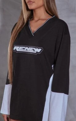 RENEW Robe Baseball Oversize Noire -Zeze Vetements Magasin 2643144864e2cbe01a33c396fc520d44a64658db cna8603 4