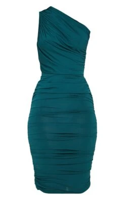 Robe Longue Vert émeraude Foncé Plissée à épaule Unique -Zeze Vetements Magasin 28151dc59940c8e149bac390dd4bc15e9bc33c14 clu3342 3