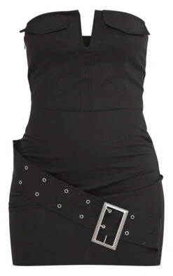 Robe-bustier Ceinturée Moulante Noire En Maille Tissée à Poches Et Barre En V -Zeze Vetements Magasin 29baf732e1cbbf07880bd5c8078d23001955a24a cne7693 5