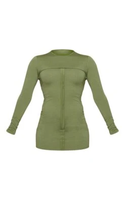 Robe Moulante En Jersey Kaki Manches Longues à Détail Coutures -Zeze Vetements Magasin 2c07fbfd001f3f9461579fa66e850515122539d7 cnd4063 5