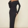 Robe Longue Repliée Noire à Manches Froncées -Zeze Vetements Magasin 2dfa028176f221009e6d9584015ecc893ab47e4f cnd0009 1