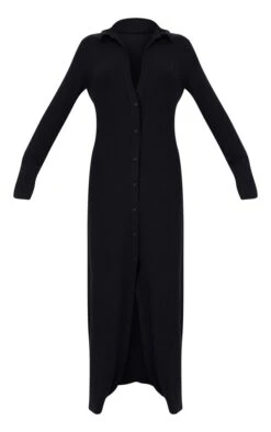 Robe Très Longue Côtelée Douce Noir Profond à Boutons Et Col -Zeze Vetements Magasin 2f30b51244b4f0d68a96ae4925cf1b08fa4ab500 cmp8540 6