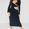 Robe Mi-longue Moulante Noire Découpée à Manches Longues -Zeze Vetements Magasin 2f984a509b5db75a7b561b3a4e8ec54571cb7b14 cnb0793 1
