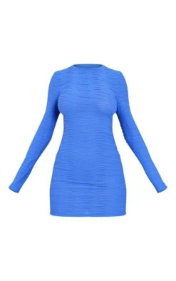 Robe Moulante Texturée Bleu Cobalt à Manches Longues Et Col Ras -Zeze Vetements Magasin 2fa9cdb4e78332df95ef0a75e9d3def8744c0a11 cna6805 5