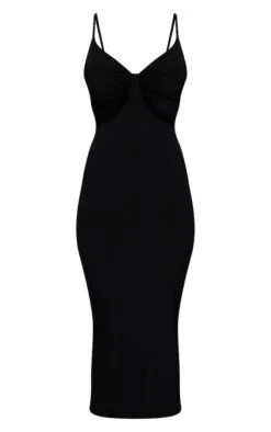 Robe Mi-longue Moulante Noir ébène Découpée à Bretelles -Zeze Vetements Magasin 3030a7739830d2d6f333c82b490e45e8c48630fa cmr4962 6
