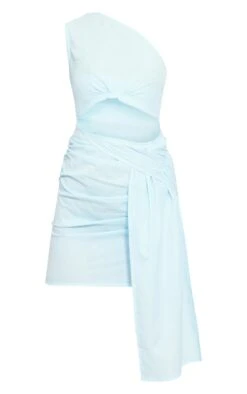 Robe Moulante Drapée Bleu Clair Effet Lin Asymétrique à Découpe -Zeze Vetements Magasin 3146f1aa21715c775ecfe15c67a2caee33820123 cne1371 5