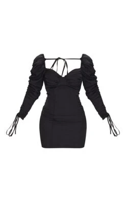 Robe Moulante Tissée Noire à Manches Longues Et Bonnets Froncés -Zeze Vetements Magasin 3a3d3004391cacd6dc9e02b0fb4e41168e905809 CMW3758 6