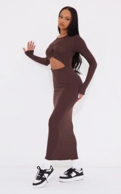 Robe Longue En Jersey Chocolat Découpée à Noeud -Zeze Vetements Magasin 3b245756f34624df9299f9fafdb5db56a53209c4 cnc9053 3