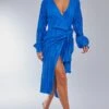 Robe Cache-coeur Mi-longue Bleu Vif Plissée à Manches Longues -Zeze Vetements Magasin 3c38805c190f43146c62acf642a4a69c1ae6dbcf cnb3629 3