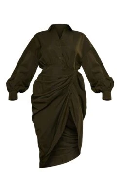 Robe Chemise Mi-longue Kaki Foncé à Manches Ballon Et Jupe Froncée -Zeze Vetements Magasin 3d5e24f1cc5dfa6bc1151b87b053a80f1bb8d19a cnd0602 5