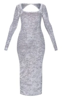 Robe Longue Découpée Côtelée Noir & Blanc à Col Carré -Zeze Vetements Magasin 3d76442d254d103c3fecbf82038cbfc5a80edabe cnd1282 5