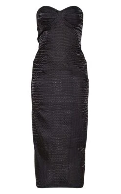 Robe Mi-longue Texturée Tissée Noire à Détail Bonnets -Zeze Vetements Magasin 4002f7f2a45aae32005b10b59db1aa54c24bb0c6 cnd2040 5