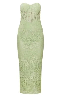 Robe Longue à Corset Bustier En Dentelle Fleurie Vert Sauge -Zeze Vetements Magasin 4ba2263905023e29042c69afc2c485a4c697166b cne8535 5