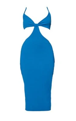 Robe Mi-longue Bleu Vif Côtelée Découpée à Bretelles Et Noeud -Zeze Vetements Magasin 4c28c17f48edac69349c051229da71493b45328c cmz5904 6
