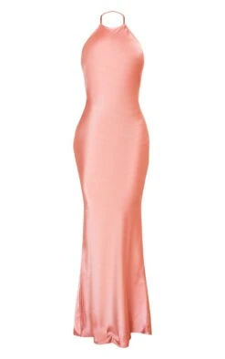 Robe Longue Dos Nu Satinée Rose Cendré à Boutons -Zeze Vetements Magasin 4f8758a48e2ace9d54ee98ad1b6145ce8ab6e928 cne2990 5
