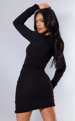 Robe Mi-longue Asymétrique Froncée Noire à Manches Longues -Zeze Vetements Magasin 527828fe6f23ac6248b89ca74c10fe73b93a531f cmu0240 3