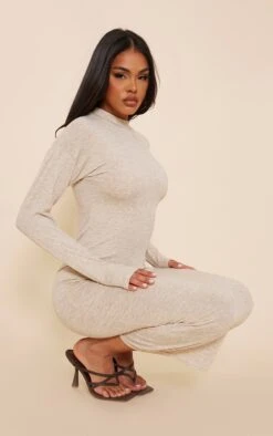 Robe Longue Gris Pierre Chiné