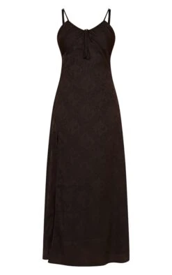 Robe Longue Froncée Noire Fendue à Bretelles Et Coutures -Zeze Vetements Magasin 55b84e635999613c3f4a8e591690e6e206569dbc cnd4286 5