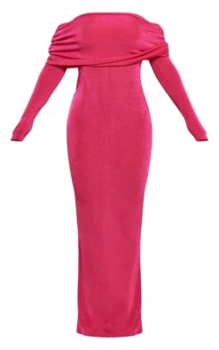 Robe Moulante Longue En Acétate Rose Vif à Manches Longues Et Col Bardot 11 Robe Moulante Longue En Acétate Rose Vif à Manches Longues Et Col Bardot -Zeze Vetements Magasin 55e926251504a413fbe698396ecffd381bc4cbc0 cne2952 5